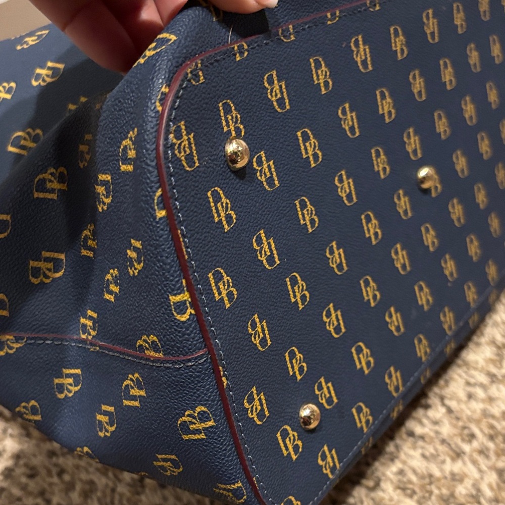 Dooney & Bourke Navy and Gold Signature Tote - Picture 4 of 9